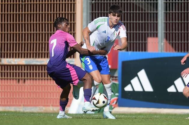 Italia s U20 Davide Bartesaghi in action against Germany s U20 Justin Diehl during the match Elite League Italy U20 - Germany U20 at the Manlio Scopigno stadium in Rieti, Italy on september 10, 2024  Copyright: xGianlucaxVannicelli IPAxSportx x xx IPA_49524838 IPA_Agency_IPA49524838