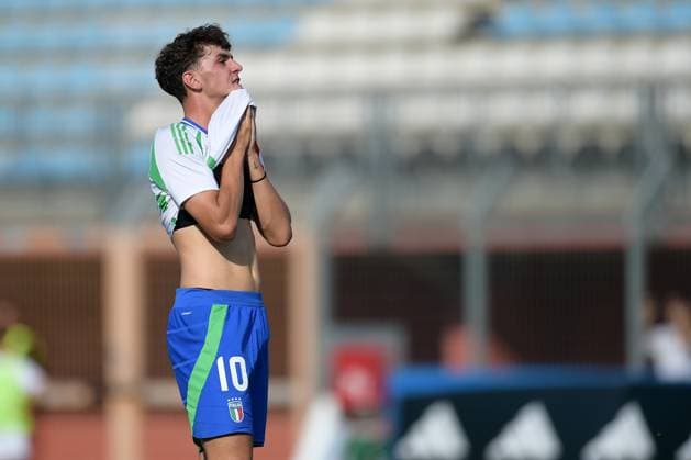 Italia s U20 Lorenzo Anghele in action against during the match Elite League Italy U20 - Germany U20 at the Manlio Scopigno stadium in Rieti, Italy on september 10, 2024  Copyright: xGianlucaxVannicelli IPAxSportx x xx IPA_49524867 IPA_Agency_IPA49524867