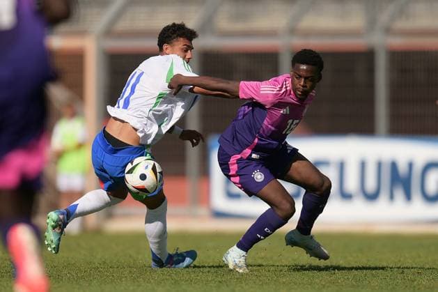 - Altro - Elite League Under 20 - Italy vs Germany Italia s U20 Dominic Vavassori in action against Germany s U20 Noel Aseko during the match Elite League Italy U20 - Germany U20 at the Manlio Scopigno stadium in Rieti, Italy on september 10, 2024 Rieti Italy  Copyright: xIPAxSport ABACAx