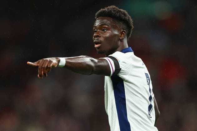 Bukayo Saka of England gives instructions England v Finland, UEFA Nations League, League B, Group 2, Football, Wembley Stadium, London, UK, 10 Sep 2024 EDITORIAL USE ONLY No use with unauthorised audio, video, data, fixture lists, club league logos or live services. Online in-match use limited to 120 images, no video emulation. No use in betting, games or single club league player publications.  Copyright: xKieranxMcManus Shutterstockx 14706825bl