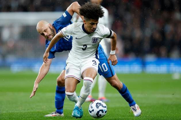 England v Finland - UEFA Nations League 2024 25 League B Group B2 Teemu Pukki of Finland and Rico Lewis of England challenge during the UEFA Nations League 2024 25 League B Group B2 match between England and Finland at Wembley Stadium on September 10, 2024 in London, England. London Wembley Stadium England United Kingdom Copyright: xNigelxFrench Sportsphoto APLx 14047429