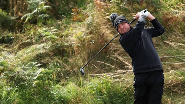 2024 Amgen Irish Open - Pro Am, Royal County Down, Newcastle, Northern Ireland 11 9 2024 Dale Whitnell tees off the 13th Dale Whitnell tees off the 13th 11 9 2024  Copyright: x INPHO BenxBradyx BB4_0351
