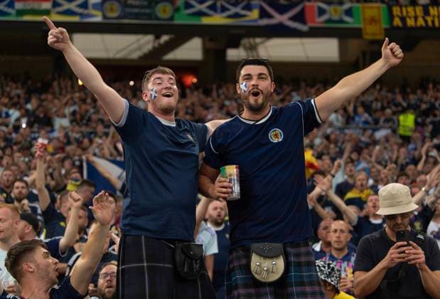 Scotland v Hungary: Group A - UEFA EURO, EM, Europameisterschaft,Fussball 2024 STUTTGART, GERMANY - JUNE 23: Scotland fans during the UEFA EURO 2024 group stage match between Scotland and Hungary at Stuttgart Arena on June 23, 2024 in Stuttgart, Germany. Stuttgart Stuttgart Arena Baden-Wuerttemberg Germany Copyright: xVisionhausx 776079102