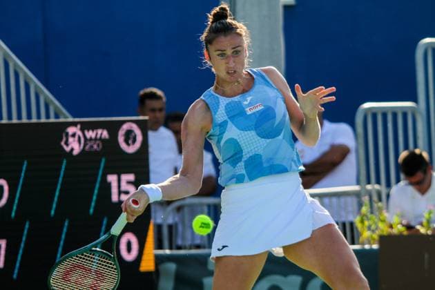 September 11, 2024, Monastir, Monastir Governorate, Tunisia: Monastir, Tunisia. 10 September 2024. Sara Sorribes Tormo of Spain plays against Jana Fett of Croatia at the Jasmin Open in Monastir, Tunisia. The women s professional tennis tournament is taking place at the Magic Hotel Skanes in Monastir between 9 and 15 September 2024 Monastir Tunisia - ZUMAd99_ 0761493232st Copyright: xHasanxMradx