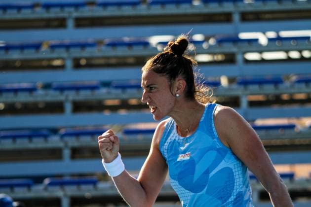 September 11, 2024, Monastir, Monastir Governorate, Tunisia: Monastir, Tunisia. 10 September 2024. Sara Sorribes Tormo of Spain plays against Jana Fett of Croatia at the Jasmin Open in Monastir, Tunisia. The women s professional tennis tournament is taking place at the Magic Hotel Skanes in Monastir between 9 and 15 September 2024 Monastir Tunisia - ZUMAd99_ 0761493733st Copyright: xHasanxMradx