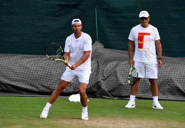 The Championships Wimbledon 2017 - 30 6 17 LONDON, UNITED KINGDOM - JUNE 30 : Rafael and Tony (uncle) Nadal of Spain pictured during training session at the championships Wimbledon 2017 June 30, 2017 in London, United Kingdom , 30 06 2017 London United Kingdom  Copyright: xPhilippexCrochetx 10651752-111