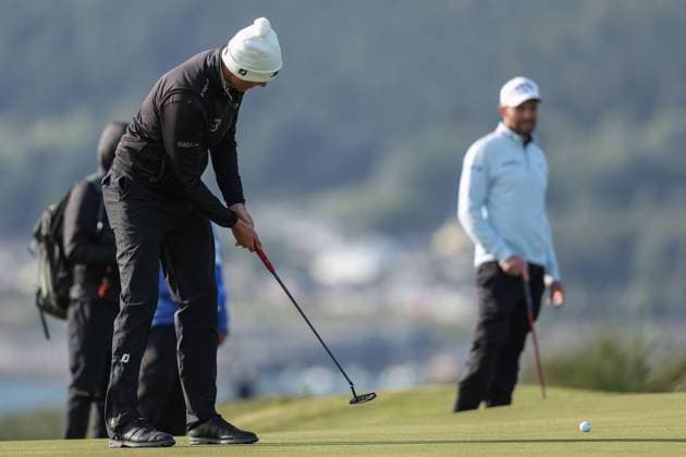 2024 Amgen Irish Open, Royal County Down, Newcastle, Northern Ireland 12 9 2024 Gary Hurley putts on the 8th green Gary Hurley putts on the 8th green 12 9 2024  Copyright: x INPHO BenxBradyx BB4_2017