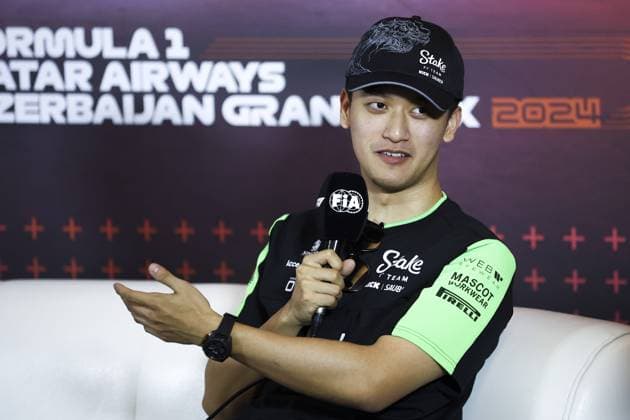 ZHOU Guanyu (chi), Stake F1 Team Kick Sauber C44, portrait press conference, PK, Pressekonferenz during the Formula 1 Azerbaijan Grand Prix 2024, 17th round of the 2024 Formula One World Championship, WM, Weltmeisterschaft from September 13 to 15, 2024 on the Baku City Circuit, in Baku, Azerbaijan - F1 - AZERBAIJAN GRAND PRIX 2024 DPPI Panoramic  240912_R17_AZERBAIJAN_DP_EA029979