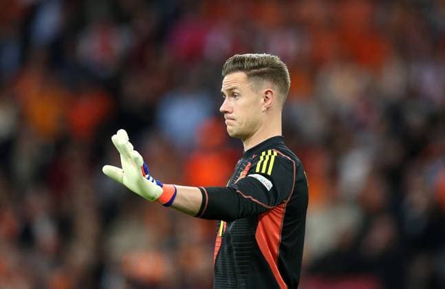 10 09 2024, Football UEFA Nations League 2024 25, Group 3, Matchday 2, Netherlands Germany, at the Johan Cruyff Arena Amsterdam Goalkeeper Marc Andre ter Stegen Germany
