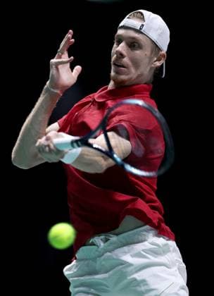 Denis Shapovalov of Canada in action Davis Cup Group Stage Finals 2024, Day Three, AO Arena, Manchester, UK - 12 Sep 2024  Copyright: xEllaxLing Shutterstockx 14713339a