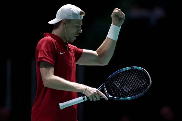 Denis Shapovalov of Canada celebrates Davis Cup Group Stage Finals 2024, Day Three, AO Arena, Manchester, UK - 12 Sep 2024  Copyright: xEllaxLing Shutterstockx 14713339f