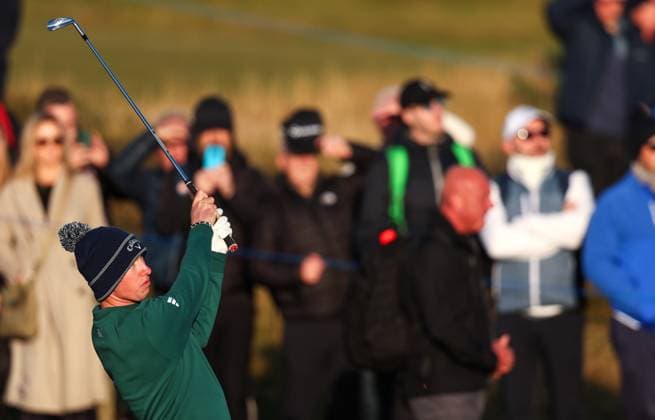 2024 Amgen Irish Open, Royal County Down, Newcastle, Northern Ireland 13 9 2024 Tom McKibbon follows his shot down the 11th fairway Tom McKibbon follows his shot down the 11th fairway 13 9 2024  Copyright: x INPHO BenxBradyx BB4_4840