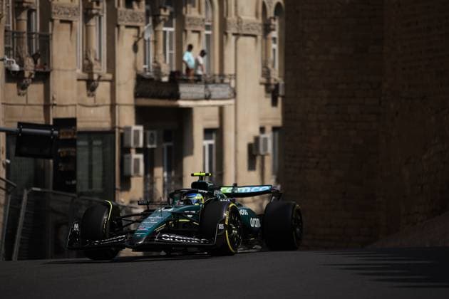 14 ALONSO Fernando (spa), Aston Martin F1 Team AMR24, action during the Formula 1 Azerbaijan Grand Prix 2024, 17th round of the 2024 Formula One World Championship, WM, Weltmeisterschaft from September 13 to 15, 2024 on the Baku City Circuit, in Baku, Azerbaijan - F1 - AZERBAIJAN GRAND PRIX 2024 DPPI Panoramic  240913_R17_AZERBAIJAN_DP_EA012760