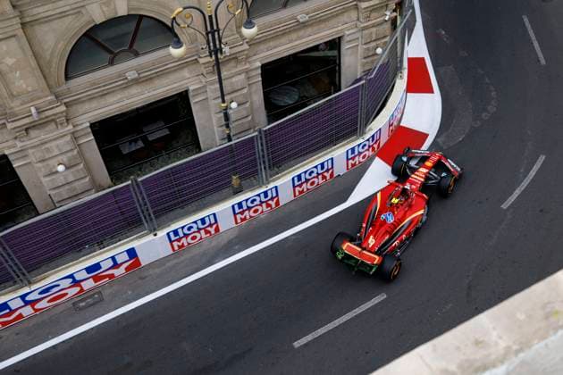 13th September 2024; Baku City Circuit, Baku, Azerbaijan; Formula 1 Azerbaijan Grand Prix 2024; Free Practice Day; Number 55 Scuderia Ferrari driver Carlos Sainz Jr during practice 1  ActionPlus12691689 StephenxBlackberry