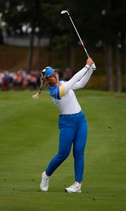 Sept 13, 2024: Emily Pedersen of team Europe after a shot in the fairway during the Solheim Cup on the Robert Trent Jones golf course in Gainesville, Virginia. CSM Gainesville United States of America - ZUMAc04_ 20240913_zma_c04_037 Copyright: xJustinxCooperx