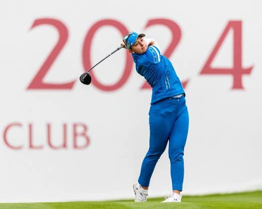 September 13, 2024, Gainesville, Va, USA: Team Europe s EMILY PEDERSEN tees off on the first hole during day one of the 2024 Solheim Cup. Gainesville USA - ZUMAb237 20240913_znp_b237_015 Copyright: xRobertxBlakleyx