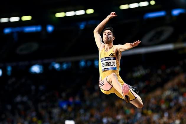Sport Themen der Woche KW37 Sport Bilder des Tages Memorial Van Damme 2024 - Wanda Diamond league final day 1 BRUSSEL, BELGIUM - SEPTEMBER 13 :Miltiadis TENTOGLOU during the men long jump of the Allianz Memorial Van Damme Wanda Diamond league Final day 1. In the King Baudouin Stadium. on September 13, 2024 in Brussel, Belgium, 13 09 2024 Brussel Belgium  Copyright: xGvgx