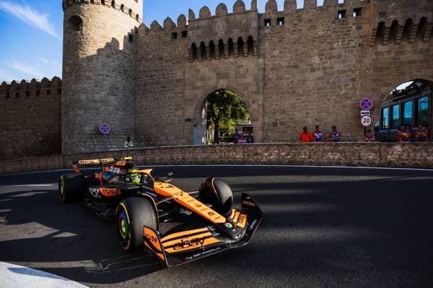 Baku City Circuit, Baku, Azerbaijan. 13.September.2024; Lando Norris of Great Britain and McLaren F1 Team during Formula One Azerbaijan Grand Prix  (266420517)