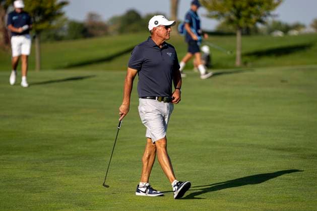 BOLINGBROOK, IL - SEPTEMBER 13: Phil Mickelson of the HyFlyers GC walks and surveys the tenth green during day one of LIV Golf: Chicago at Bolingbrook Golf Club on September 13, 2024 in Bolingbrook, Illinois. (Photo by Ben Hsu Icon Sportswire) GOLF: SEP 13 LIV Golf League Chicago EDITORIAL USE ONLY Icon2242409130711