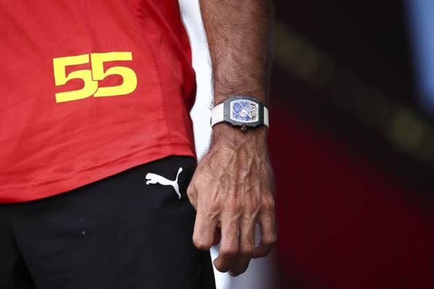SAINZ Carlos (spa), Scuderia Ferrari SF-24, portrait during the Formula 1 Azerbaijan Grand Prix 2024, 17th round of the 2024 Formula One World Championship, WM, Weltmeisterschaft from September 13 to 15, 2024 on the Baku City Circuit, in Baku, Azerbaijan - F1 - AZERBAIJAN GRAND PRIX 2024 DPPI Panoramic  240914_R17_AZERBAIJAN_DP_EA024140