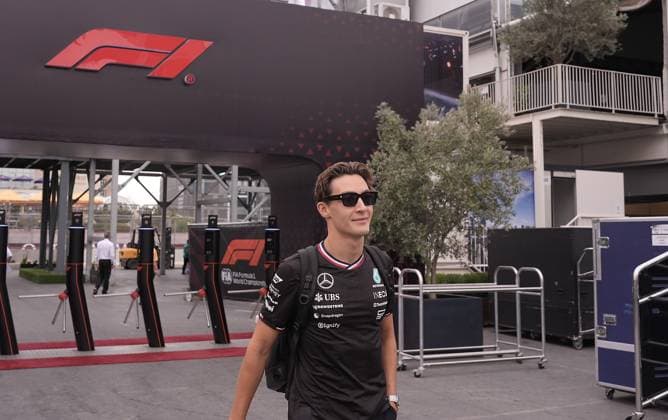 14 09 2024, Baku City Circuit , Baku, FORMULA 1 QATAR AIRWAYS AZERBAIJAN GRAND PRIX 2024 ,in the picture George Russell GBR , Mercedes AMG Petronas Formula One Team Defodi 506 20240914 hbr 0152 Defodi-506