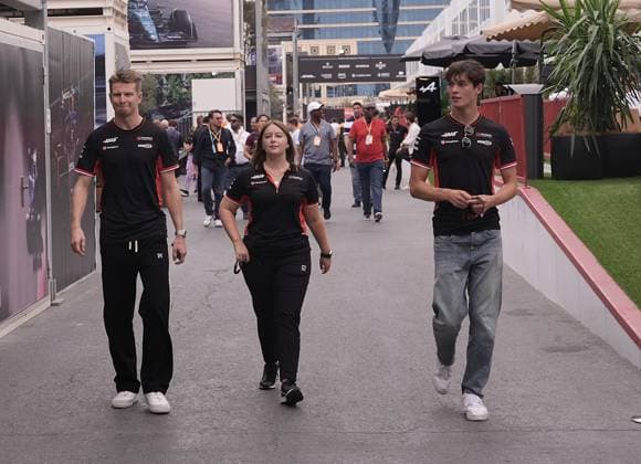 14 09 2024, Baku City Circuit , Baku, FORMULA 1 QATAR AIRWAYS AZERBAIJAN GRAND PRIX 2024 ,in the picture Nico Hülkenberg DEU , MoneyGram Haas F1 Team, Oliver Bearman GBR Defodi 506 20240914 hbr 0626 Defodi-506