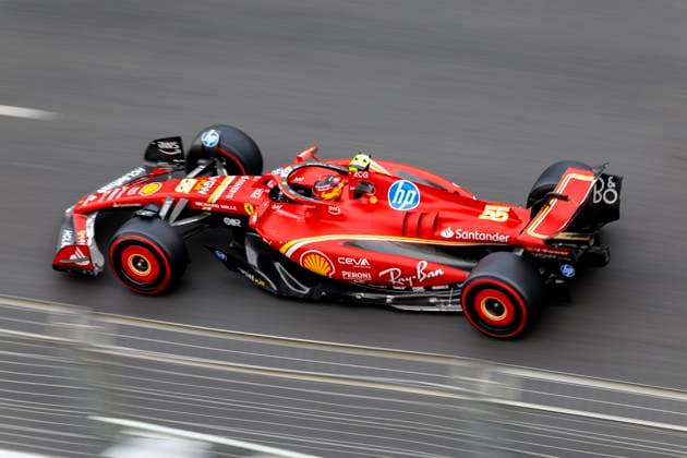 14th September 2024; Baku City Circuit, Baku, Azerbaijan; Formula 1 Azerbaijan Grand Prix 2024; Qualifying Day; Number 55 Scuderia Ferrari driver Carlos Sainz Jr during practice 3 at the Azerbaijan Formula 1  ActionPlus12692038 StephenxBlackberry