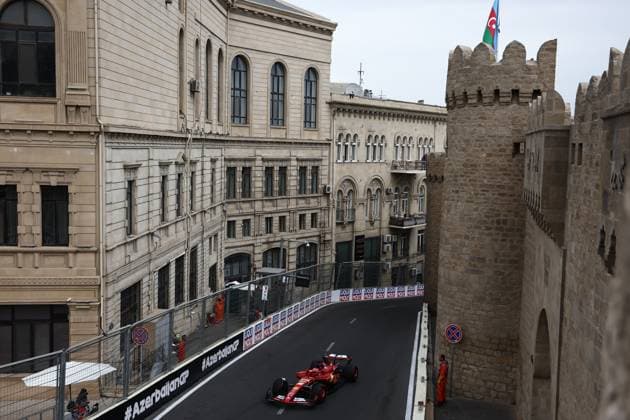 F1 Grand Prix Of Azerbaijan 2024 Practice 3 Charles Leclerc of Ferrari during third practice ahead of the Formula 1 Grand Prix of Azerbaijan at Baku City Circuit in Baku, Azerbaijan on September 14, 2024. Baku Azerbaijan  Copyright: xJakubxPorzyckix originalFilename:porzycki-f1grandp240914_np9w9.jpg