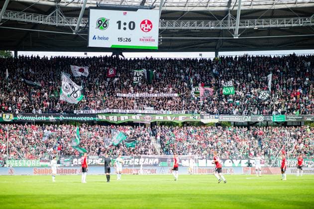 14 09 2024 Soccer, 2024 2025, 2 Bundesliga, 5 Matchday, Hannover 96 1 FC Kaiserslautern Fans Hannover with Banner Losing your backbone to kiss a populists ass Scum in reference to Daniela Behrens statements about the match Eintracht Braunschweig vs Hannover 96 DFL REGULATIONS PROHIBIT ANY USE OF PHOTOGRAPHS AS IMAGE SEQUENCES AND OR QUASI VIDEO