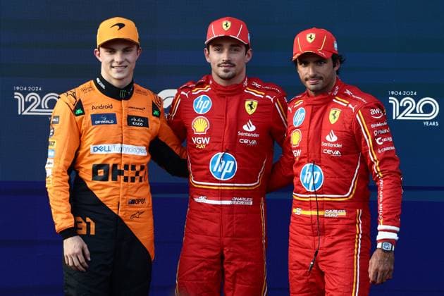 F1 Grand Prix Of Azerbaijan 2024 Qualifying Oscar Piastri of McLaren, Charles Leclerc and Carlos Sainz of Ferrari after qualifying ahead of the Formula 1 Grand Prix of Azerbaijan at Baku City Circuit in Baku, Azerbaijan on September 14, 2024. Baku Azerbaijan  Copyright: xJakubxPorzyckix originalFilename:porzycki-f1grandp240914_npzqX.jpg