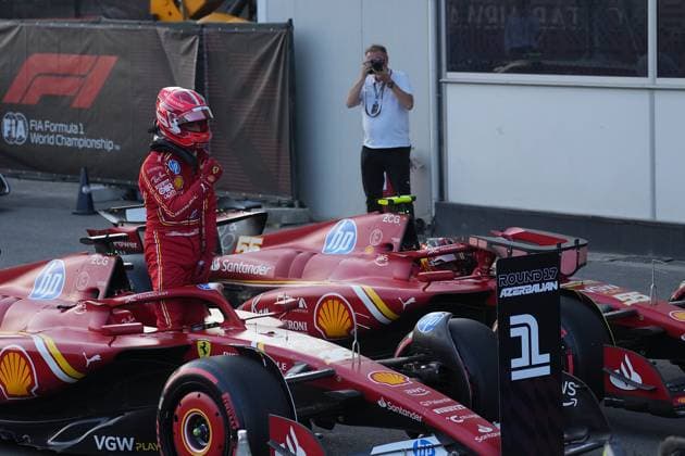 14 09 2024, Baku City Circuit , Baku, FORMULA 1 QATAR AIRWAYS AZERBAIJAN GRAND PRIX 2024 ,in the picture pole position for Charles Leclerc MCO , Scuderia Ferrari HP Defodi 506 20240914 hbr 3985 Defodi-506
