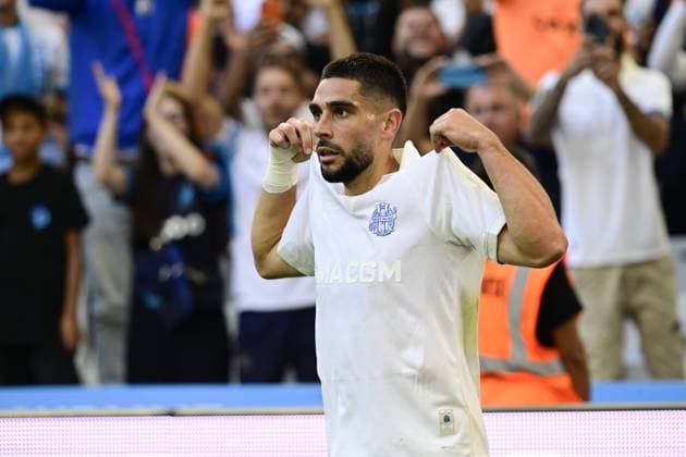 L Olympique de Marseille reçoit l OGC Nice dans le cadre de quatrième journée de Ligue 1 McDonald s à l Orange Vélodrome, le 14 septembre 2024. Joie Neal Maupay (OM) FOOTBALL : Olympique de Marseille VS OGC Nice - Ligue 1 - 14 09 2024 WilliamCannarella Panoramic 