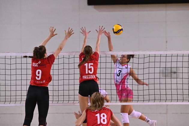 Actions of the game and players images during the match between IDresdner Sportclub 1898 (GER) vs Volleyball Club OTP Banka Branik (SLO) at Dresdner Sportclub 1898 (GER) vs Volleyball Club OTP Banka Branik (SLO) Zoppas Arena Conegliano 14 September 2024, in the 2Ã‚Â° Trofeo Citta di Conegliano during 2Ã‚Â° Torneo Citta di Conegliano - Dresdner Sportclub vs Volleyball Club OTP, Events in Conegliano, Italy, September 14 2024  Copyright: xDuilioxDellaxLibera IPAxSportx x xx IPA_49672242 IPA_Agency_IPA49672242
