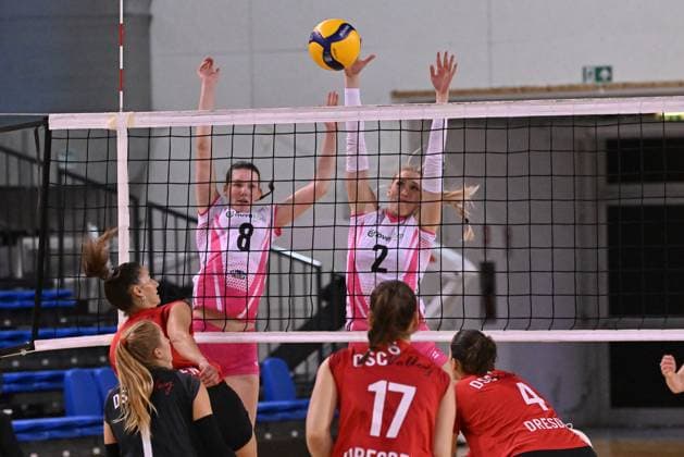 Actions of the game and players images during the match between IDresdner Sportclub 1898 (GER) vs Volleyball Club OTP Banka Branik (SLO) at Dresdner Sportclub 1898 (GER) vs Volleyball Club OTP Banka Branik (SLO) Zoppas Arena Conegliano 14 September 2024, in the 2Ã‚Â° Trofeo Citta di Conegliano during 2Ã‚Â° Torneo Citta di Conegliano - Dresdner Sportclub vs Volleyball Club OTP, Events in Conegliano, Italy, September 14 2024  Copyright: xDuilioxDellaxLibera IPAxSportx x xx IPA_49672243 IPA_Agency_IPA49672243