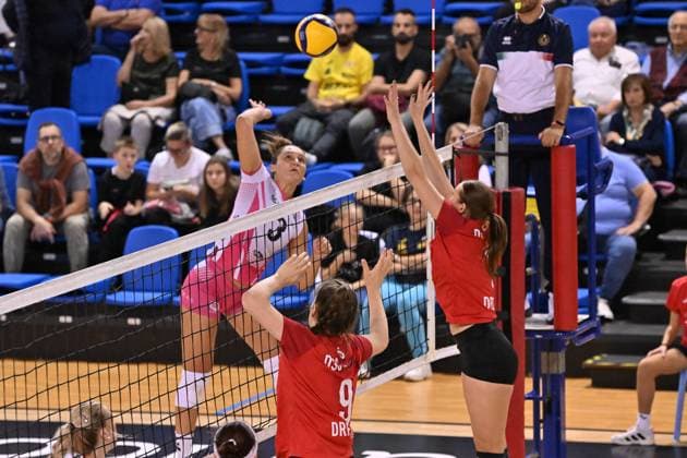 Actions of the game and players images during the match between IDresdner Sportclub 1898 (GER) vs Volleyball Club OTP Banka Branik (SLO) at Dresdner Sportclub 1898 (GER) vs Volleyball Club OTP Banka Branik (SLO) Zoppas Arena Conegliano 14 September 2024, in the 2Ã‚Â° Trofeo Citta di Conegliano during 2Ã‚Â° Torneo Citta di Conegliano - Dresdner Sportclub vs Volleyball Club OTP, Events in Conegliano, Italy, September 14 2024  Copyright: xDuilioxDellaxLibera IPAxSportx x xx IPA_49672279 IPA_Agency_IPA49672279