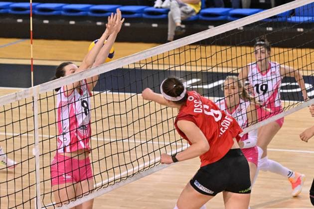 Actions of the game and players images during the match between IDresdner Sportclub 1898 (GER) vs Volleyball Club OTP Banka Branik (SLO) at Dresdner Sportclub 1898 (GER) vs Volleyball Club OTP Banka Branik (SLO) Zoppas Arena Conegliano 14 September 2024, in the 2Ã‚Â° Trofeo Citta di Conegliano during 2Ã‚Â° Torneo Citta di Conegliano - Dresdner Sportclub vs Volleyball Club OTP, Events in Conegliano, Italy, September 14 2024  Copyright: xDuilioxDellaxLibera IPAxSportx x xx IPA_49672281 IPA_Agency_IPA49672281