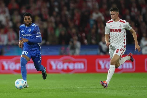 Lubambo Musonda 1 FC Magdeburg and Eric Martel 1 FC Koeln battle for the ball during the 2 Bundesliga match between 1 FC Köln and 1 FC Magdeburg at RheinEnergieStadion on September 14, 2024 in Cologne, Germany Germany Photo by Oliver Kaelke DeFodi Images Lubambo Musonda 1 FC Magdeburg and Eric Martel 1 FC Koeln battle for the ball during the 2 Bundesliga match between 1 FC Köln and 1 FC Magdeburg at RheinEnergieStadion on September 14, 2024 in Cologne, Germany Photo by Oliver Kaelke DeFodi Images DFB DFL REGULATIONS PROHIBIT ANY USE OF PHOTOGRAPHS AS IMAGE SEQUENCES AND OR QUASI VIDEO Defodi 678 2024 05 24 OK KOEFCM 0162 Defodi-678 DFB DFL REGULATIONS PROHIBIT ANY USE OF PHOTOGRAPHS AS IMAGE SEQUENCES AND OR QUASI-VIDEO.
