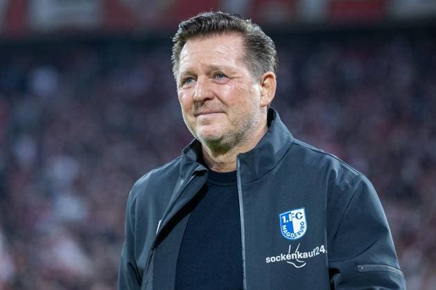 Soccer 2 Bundesliga 5 Matchday 1 FC Köln 1 FC Magdeburg on 14 09 2024 at RheinEnergieStadion in Cologne Christian Titz Coach Head Coach Magdeburg DFB regulations prohibit any use of photographs as image sequences and or quasi video xJRx