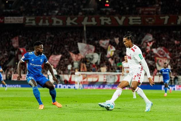 2 Soccer Bundesliga 1 FC Köln 1 FC Magdeburg 14 09 2024 duel Daniel Heber 1 FC Magdeburg, 15 , Damion Downs 1 FC Köln, 42 2 Soccer Bundesliga, 1 FC Köln 1 FC Magdeburg, Köln, Rheinenergiestadion am 14 09 2024 DFL REGULATIONS PROHIBIT ANY USE OF PHOTOGRAPHS AS IMAGE SEQUENCES AND OR QUASI VIDEO Copyright: xBEAUTIFULxSPORTS Wunderlx
