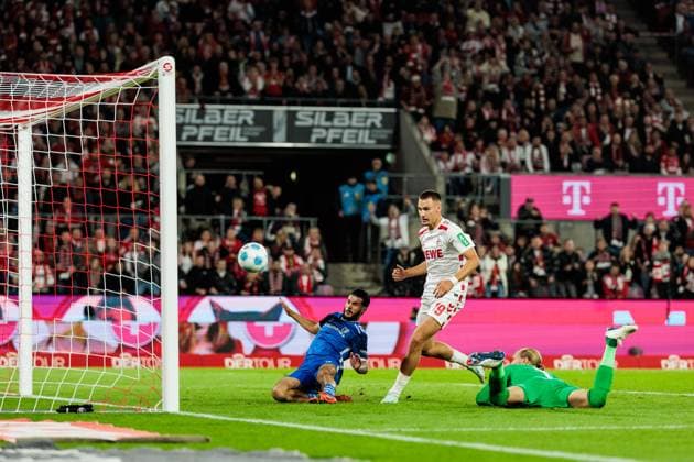 2 Soccer Bundesliga 1 FC Köln 1 FC Magdeburg 14 09 2024 duel Mohammed El Hankouri 1 FC Magdeburg, 11 , Tim Lemperle 1 FC Köln, 19 , Dominik Reimann 1 FC Magdeburg, 1 scoring chance 2 Soccer Bundesliga, 1 FC Köln 1 FC Magdeburg, Cologne, Rheinenergiestadion on 14 09 2024 DFL REGULATIONS PROHIBIT ANY USE OF PHOTOGRAPHS AS IMAGE SEQUENCES AND OR QUASI VIDEO Copyright: xBEAUTIFULxSPORTS Wunderlx