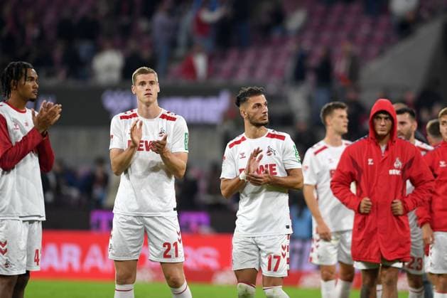 Damion Downs 1 FC Koeln , Steffen Tigges 1 FC Koeln , Leart Paqarada Pacarada 1 FC Koeln and Julian Pauli 1 FC Koeln looks dejected during the 2 Bundesliga match between 1 FC Köln and 1 FC Magdeburg at RheinEnergieStadion on September 14, 2024 in Cologne, Germany Photo by Ralf Treese DeFodi Images Damion Downs 1 FC Koeln , Steffen Tigges 1 FC Koeln , Leart Paqarada Pacarada 1 FC Koeln and Julian Pauli 1 FC Koeln looks dejected during the 2 Bundesliga match between 1 FC Köln and 1 FC Magdeburg at RheinEnergieStadion on September 14, 2024 in Cologne, Germany Photo by Ralf Treese DeFodi Images DFB DFL REGULATIONS PROHIBIT ANY USE OF PHOTOGRAPHS AS IMAGE SEQUENCES AND OR QUASI VIDEO Defodi 521 KOEFCM20240914 031 Defodi-521 DFB DFL REGULATIONS PROHIBIT ANY USE OF PHOTOGRAPHS AS IMAGE SEQUENCES AND OR QUASI-VIDEO.