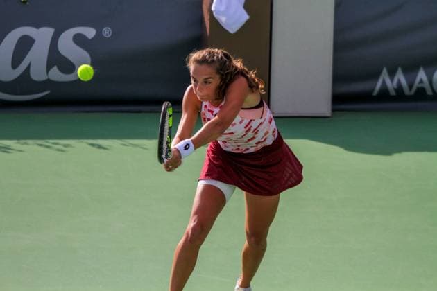 September 14, 2024, Monastir, Monastir Governorate, Tunisia: Monastir, Tunisia. 12 September 2024. Rebecca Sramkova of Slovakia plays against Lucia Bronzetti of Italy at the Jasmin Open Semi Final in Monastir, Tunisia. The women s professional tennis tournament is taking place at the Magic Hotel Skanes in Monastir between 9 and 15 September 2024 Monastir Tunisia - ZUMAd99_ 20240914_zap_d99_003 Copyright: xHasanxMradx
