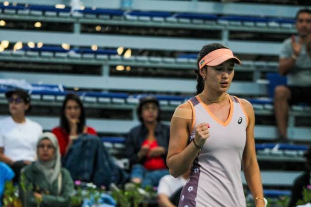 September 14, 2024, Monastir, Monastir Governorate, Tunisia: Monastir, Tunisia. 14 September 2024. Eva Lys of Germany plays against Sonay Kartal of United Kingdom at the Jasmin Open tennis tournament in Monastir, Tunisia. The women s professional tennis tournament is taking place at the Magic Hotel Skanes in Monastir between 9 and 15 September 2024 Monastir Tunisia - ZUMAd99_ 20240914_zap_d99_014 Copyright: xHasanxMradx