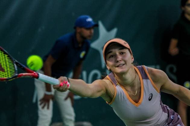 September 14, 2024, Monastir, Monastir Governorate, Tunisia: Monastir, Tunisia. 14 September 2024. Eva Lys of Germany plays against Sonay Kartal of United Kingdom at the Jasmin Open tennis tournament in Monastir, Tunisia. The women s professional tennis tournament is taking place at the Magic Hotel Skanes in Monastir between 9 and 15 September 2024 Monastir Tunisia - ZUMAd99_ 20240914_zap_d99_019 Copyright: xHasanxMradx