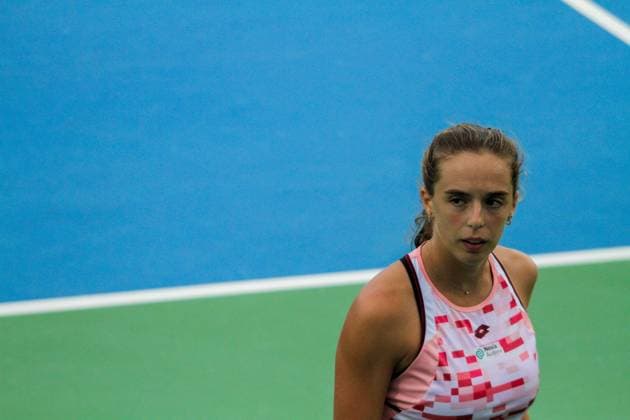 September 14, 2024, Monastir, Monastir Governorate, Tunisia: Monastir, Tunisia. 12 September 2024. Rebecca Sramkova of Slovakia plays against Lucia Bronzetti of Italy at the Jasmin Open Semi Final in Monastir, Tunisia. The women s professional tennis tournament is taking place at the Magic Hotel Skanes in Monastir between 9 and 15 September 2024 Monastir Tunisia - ZUMAd99_ 20240914_zap_d99_027 Copyright: xHasanxMradx