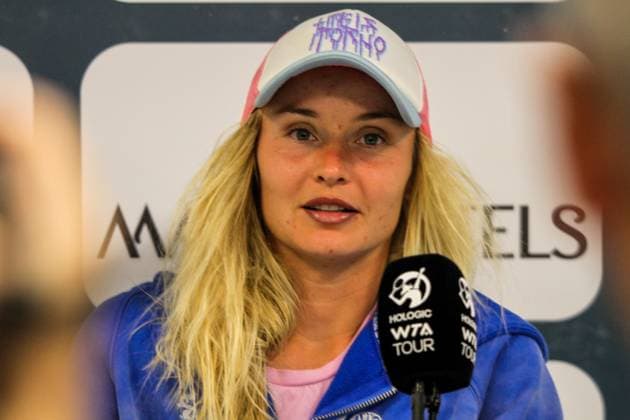 September 14, 2024, Monastir, Monastir Governorate, Tunisia: Monastir, Tunisia, 14 September 2024. Rebecca Sramkova of Slovakia speaks during a press conference, PK, Pressekonferenz at the Jasmin Open in Monastir, Tunisia. The press conference follows Sramkova s victory against Italian player Lucia Bronzetti at the Jasmin Open Semi Final on Saturday 14th September Monastir Tunisia - ZUMAd99_ 0762513478st Copyright: xHasanxMradx