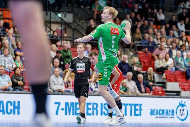 Florian Kranzmann GWD Minden, 05 at seven-meter 7 meter throw GER, GWD Minden vs HSG Nordhorn Lingen, Handball, 2 Bundesliga, 2 Matchday, Season 2024 2025, 14 09 2024 GER, GWD Minden vs HSG Nordhorn Lingen, Handball, 2 Bundesliga, 2 Matchday, Season 2024 2025, 14 09 2024 Luebbecke Copyright: xEibner-Pressefotox xJanxRollingerx EP_JSK