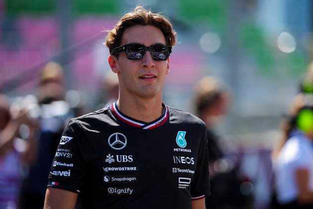 RUSSELL George (gbr), Mercedes AMG F1 Team W15, portrait during the Formula 1 Azerbaijan Grand Prix 2024, 17th round of the 2024 Formula One World Championship, WM, Weltmeisterschaft from September 13 to 15, 2024 on the Baku City Circuit, in Baku, Azerbaijan - F1 - AZERBAIJAN GRAND PRIX 2024 DPPI Panoramic  240915_R17_AZERBAIJAN_DP_EA027517