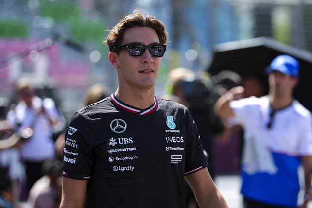 RUSSELL George (gbr), Mercedes AMG F1 Team W15, portrait during the Formula 1 Azerbaijan Grand Prix 2024, 17th round of the 2024 Formula One World Championship, WM, Weltmeisterschaft from September 13 to 15, 2024 on the Baku City Circuit, in Baku, Azerbaijan - F1 - AZERBAIJAN GRAND PRIX 2024 DPPI Panoramic  240915_R17_AZERBAIJAN_DP_EA027532