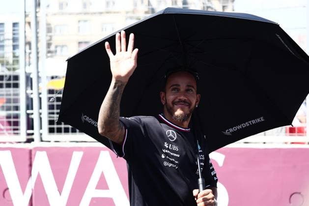 F1 Grand Prix Of Azerbaijan 2024 Lewis Hamilton of Mercedes ahead of the Formula 1 Grand Prix of Azerbaijan at Baku City Circuit in Baku, Azerbaijan on September 15, 2024. Baku Azerbaijan  Copyright: xJakubxPorzyckix originalFilename:porzycki-f1grandp240915_np8VC.jpg